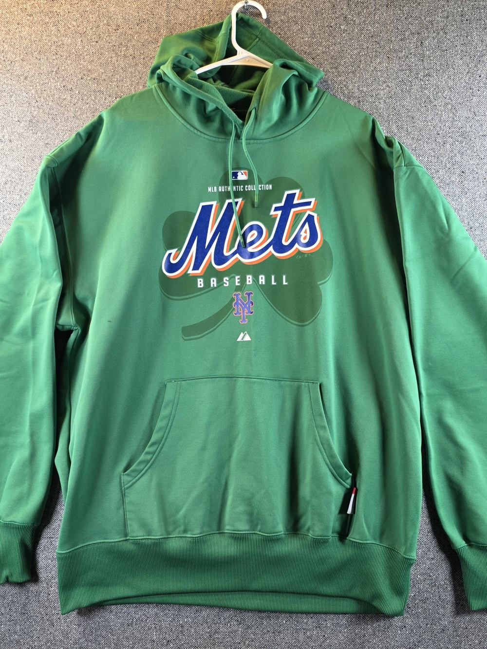 Majestic New York Mets Therma Base Hoodie Men's XL Green St Patrick's MLB